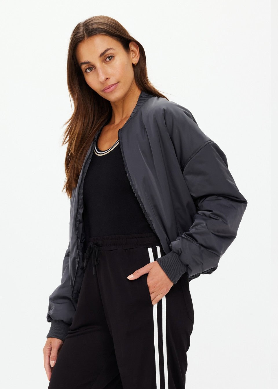 The Upside - Carlotta Cropped Bomber Jacket - Kalifornia Jean Bar