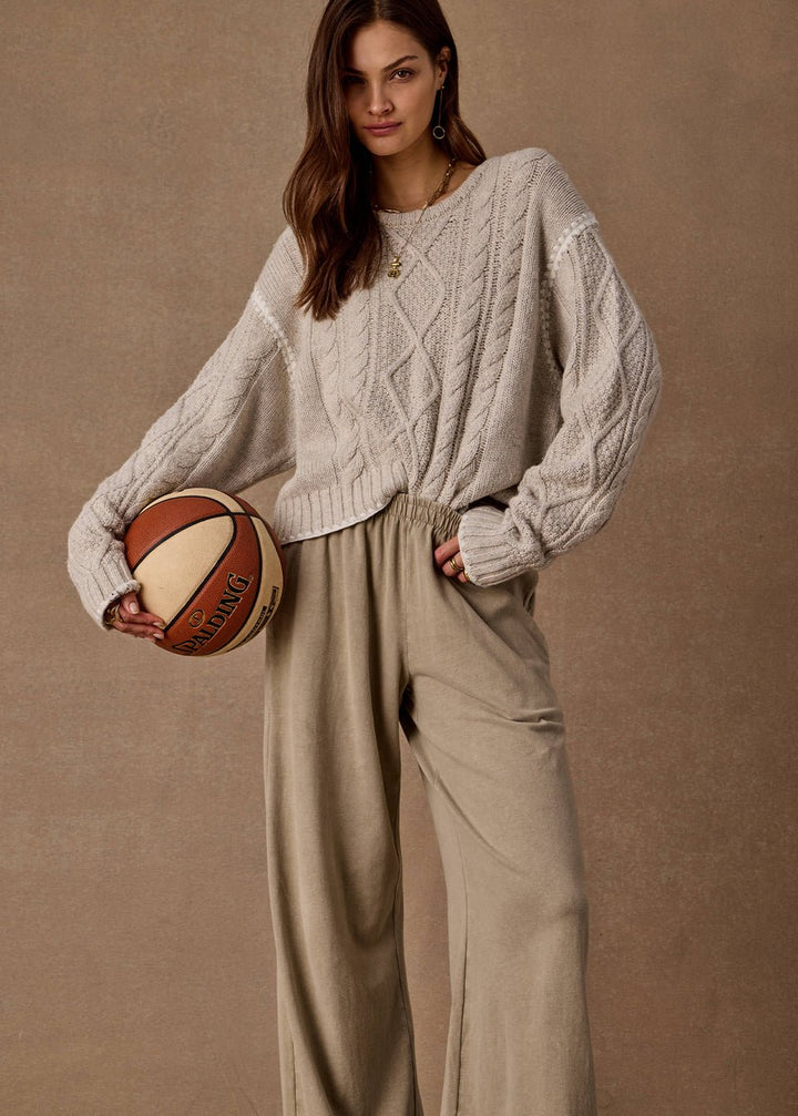 The Upside - Cream Xanthe Crew Neck Knit Sweater - Kalifornia Jean Bar