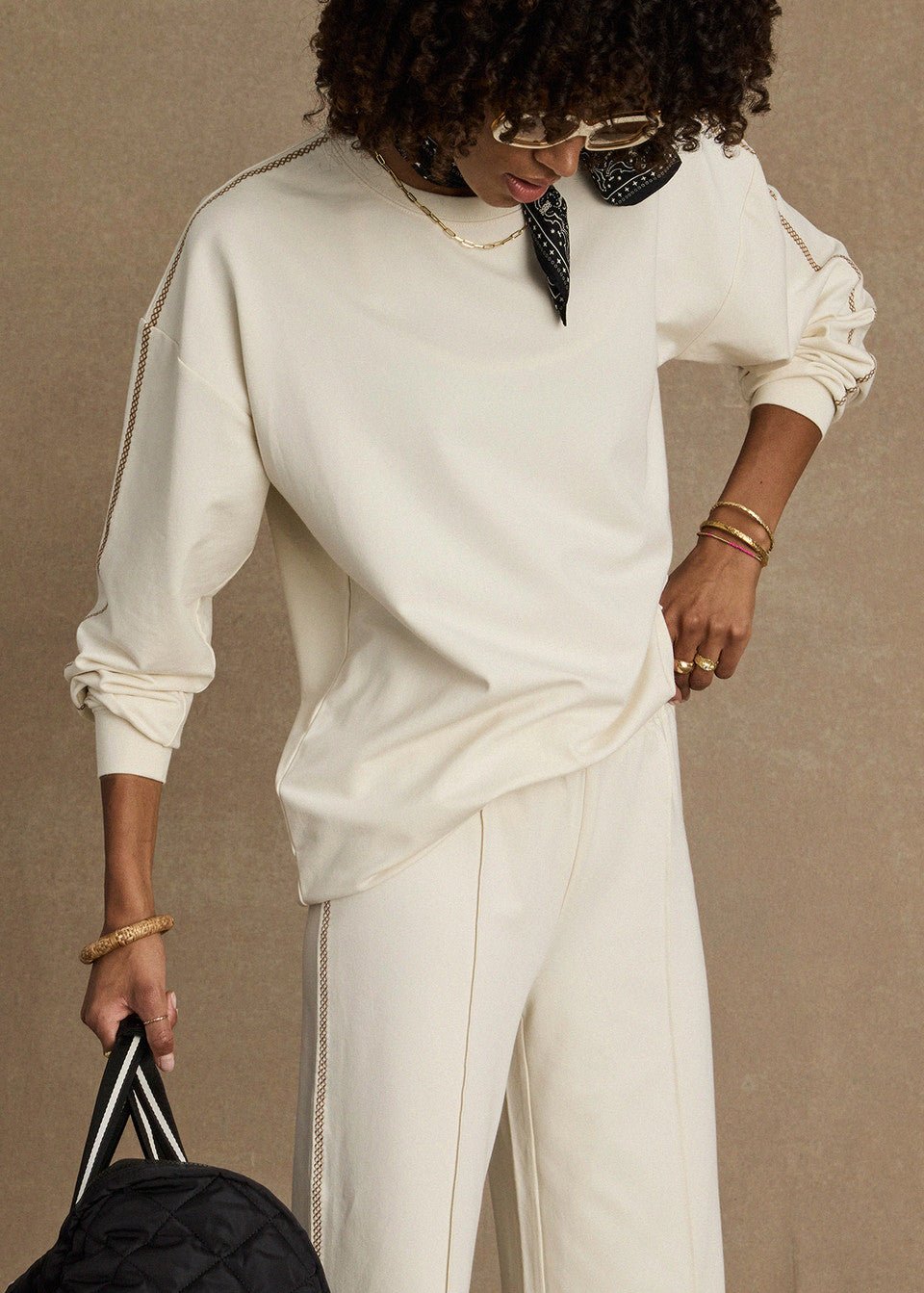 The Upside - Creme Hamsa Sunday Long Sleeve - Kalifornia Jean Bar