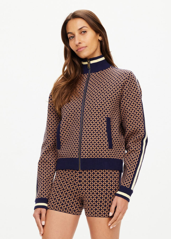 The Upside - Crossroad Margot Knit Jacket in Geo - Kalifornia Jean Bar