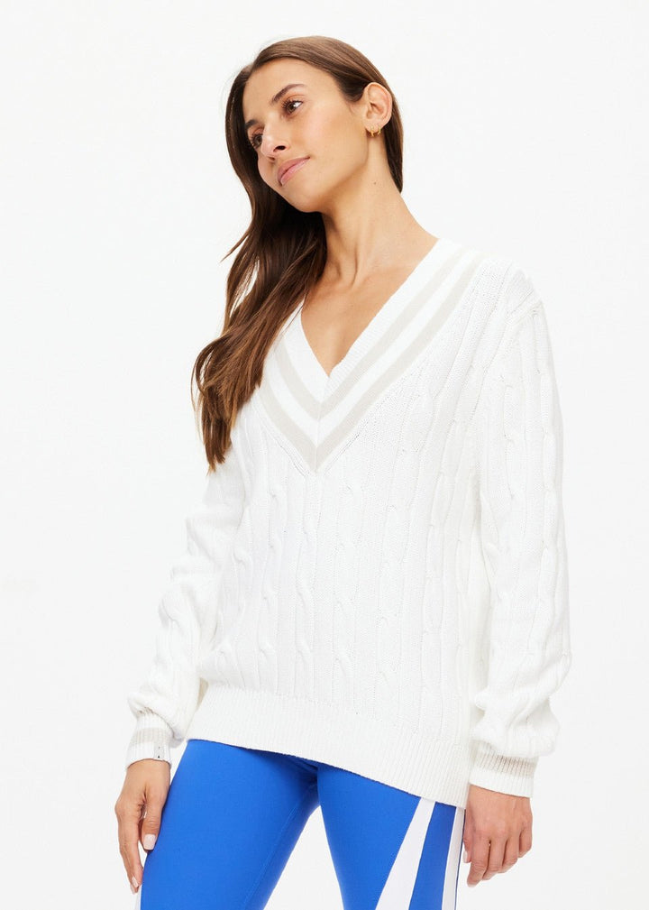 The Upside - Louie Knitted Sweater in Off White - Kalifornia Jean Bar