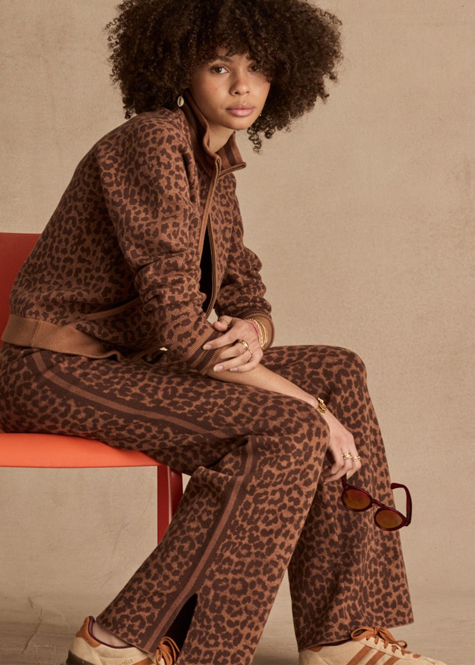The Upside - Malawi Tia Knit Pant Leopard Freya - Kalifornia Jean Bar