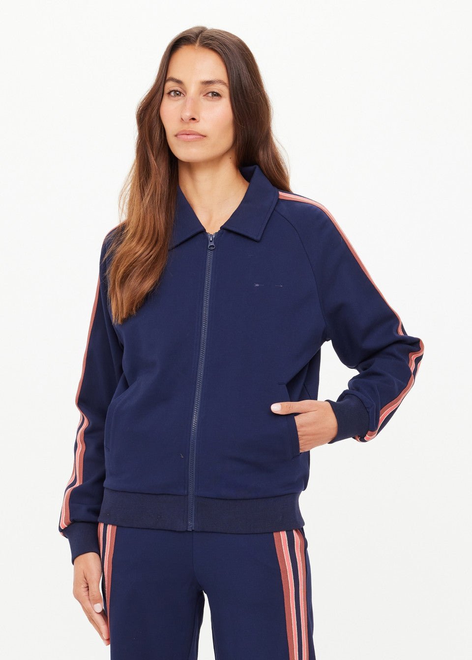 The Upside - Navy Ananda Pari Zip Jacket - Kalifornia Jean Bar
