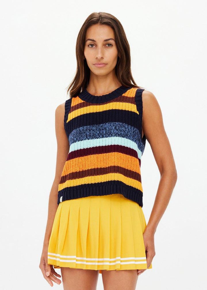 The Upside - Nelson Knit Crop Vest in Stripe - Kalifornia Jean Bar