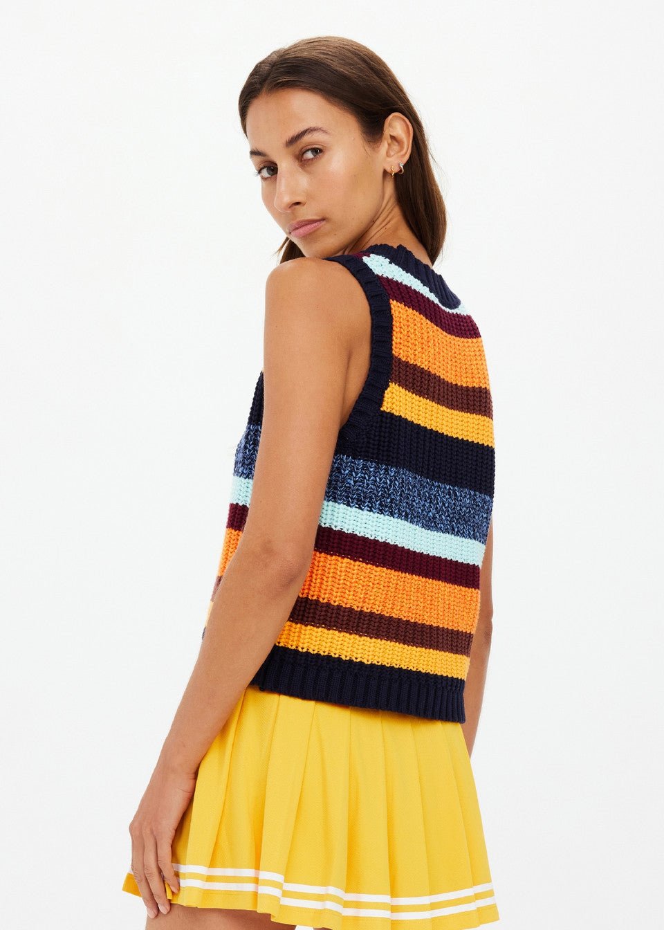 The Upside - Nelson Knit Crop Vest in Stripe - Kalifornia Jean Bar