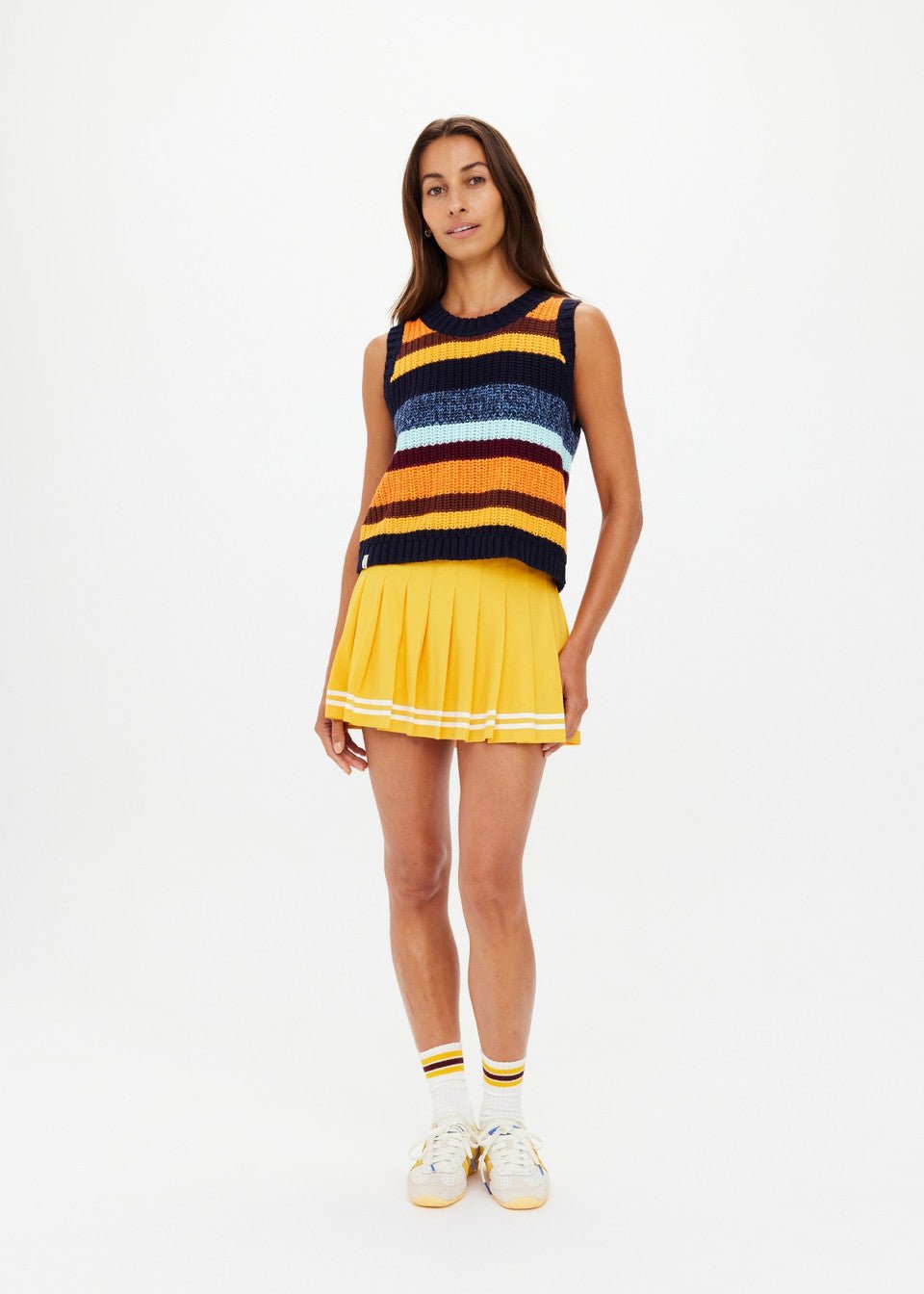 The Upside - Nelson Knit Crop Vest in Stripe - Kalifornia Jean Bar
