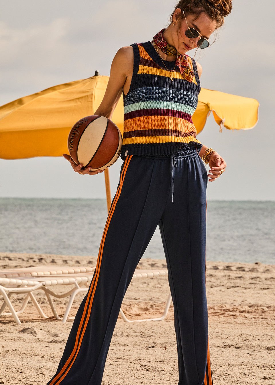 The Upside - Nelson Knit Crop Vest in Stripe - Kalifornia Jean Bar