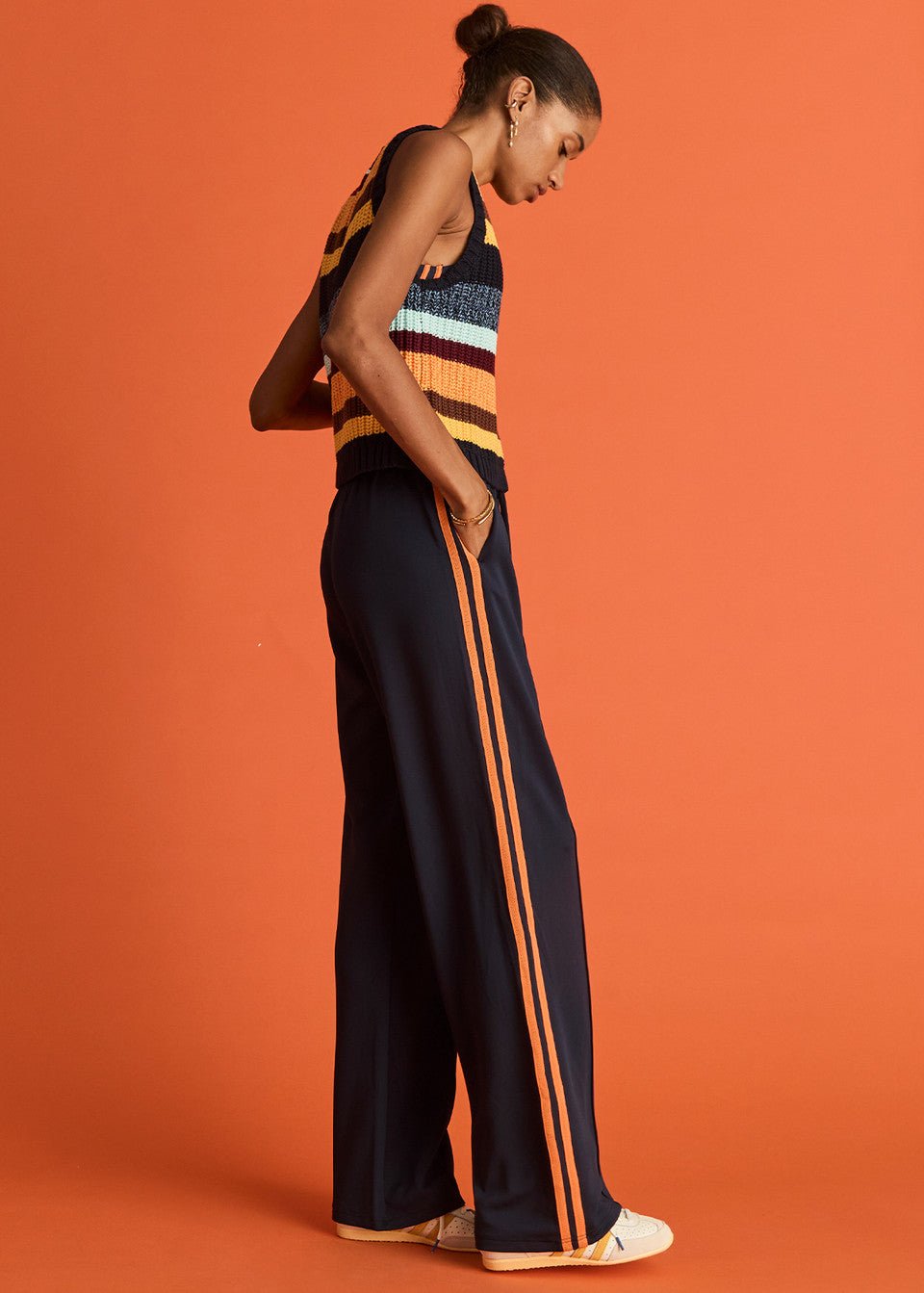 The Upside - Nelson Knit Crop Vest in Stripe - Kalifornia Jean Bar
