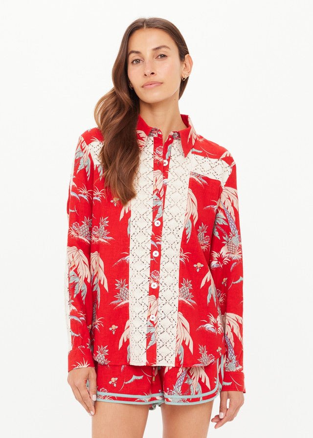 The Upside - Palma Bobbi Collared Shirt in Holiday - Kalifornia Jean Bar