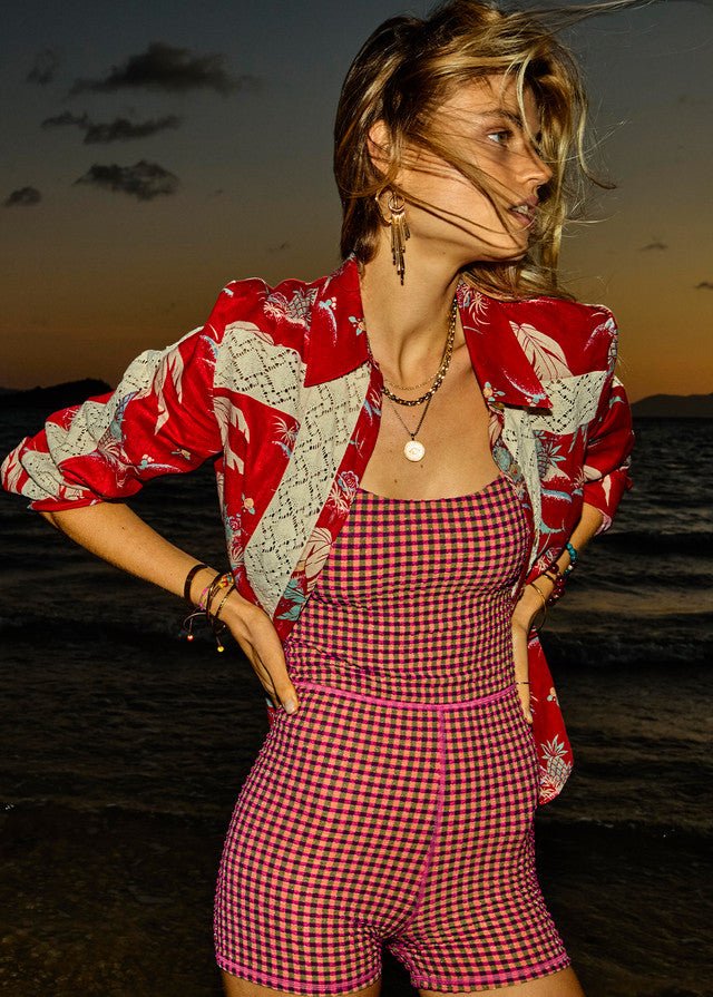 The Upside - Palma Bobbi Collared Shirt in Holiday - Kalifornia Jean Bar