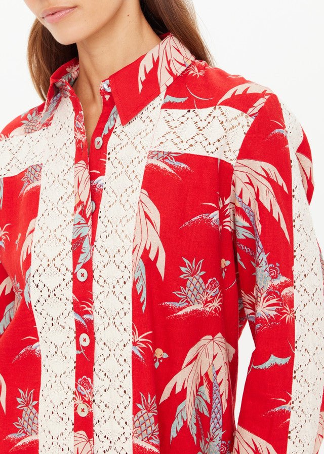 The Upside - Palma Bobbi Collared Shirt in Holiday - Kalifornia Jean Bar