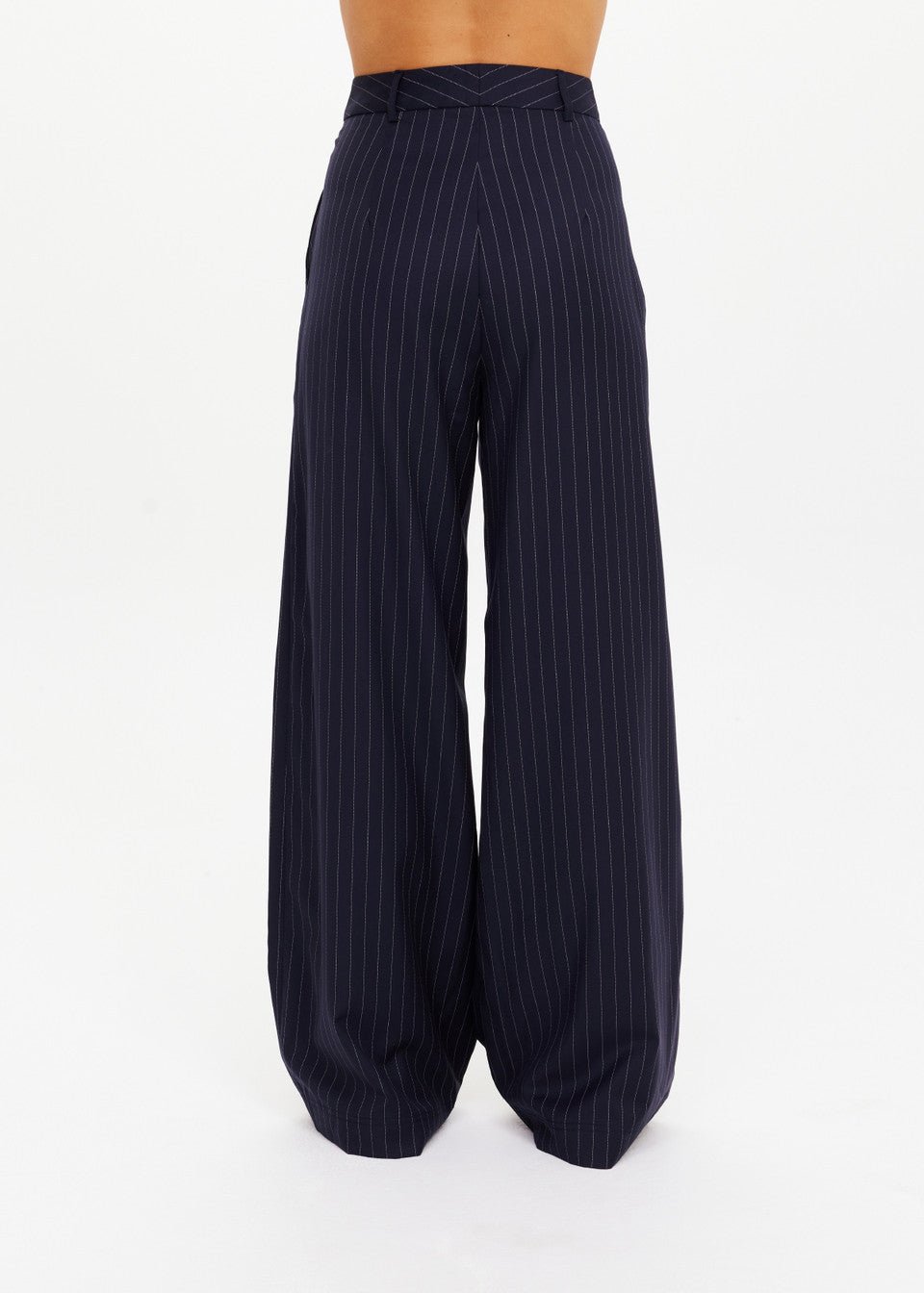 The Upside - Pinstripe Wool Mira Wide leg Pant - Kalifornia Jean Bar