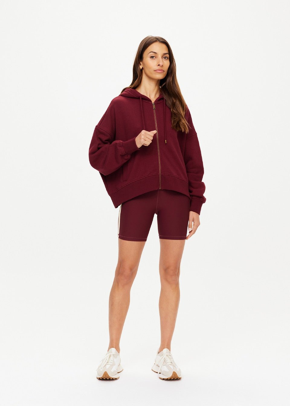 The Upside - Ryder Jude Crop Hoodie in Bordeaux - Kalifornia Jean Bar