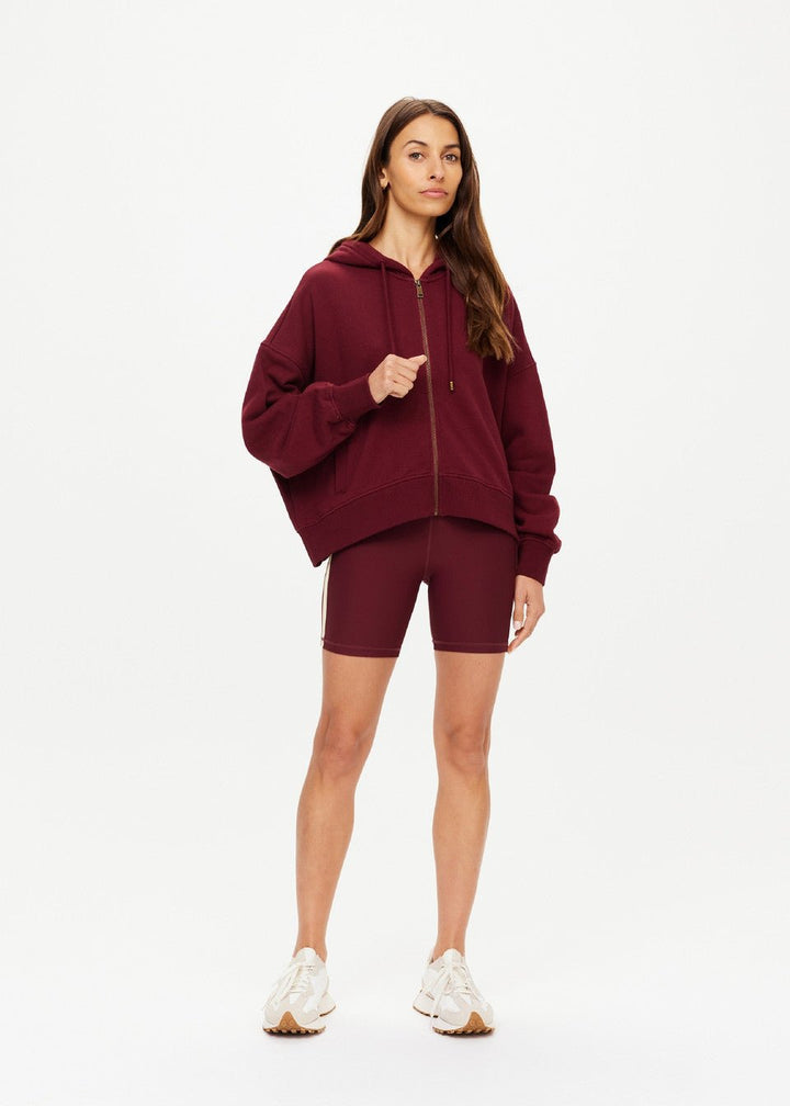 The Upside - Ryder Jude Crop Hoodie in Bordeaux - Kalifornia Jean Bar