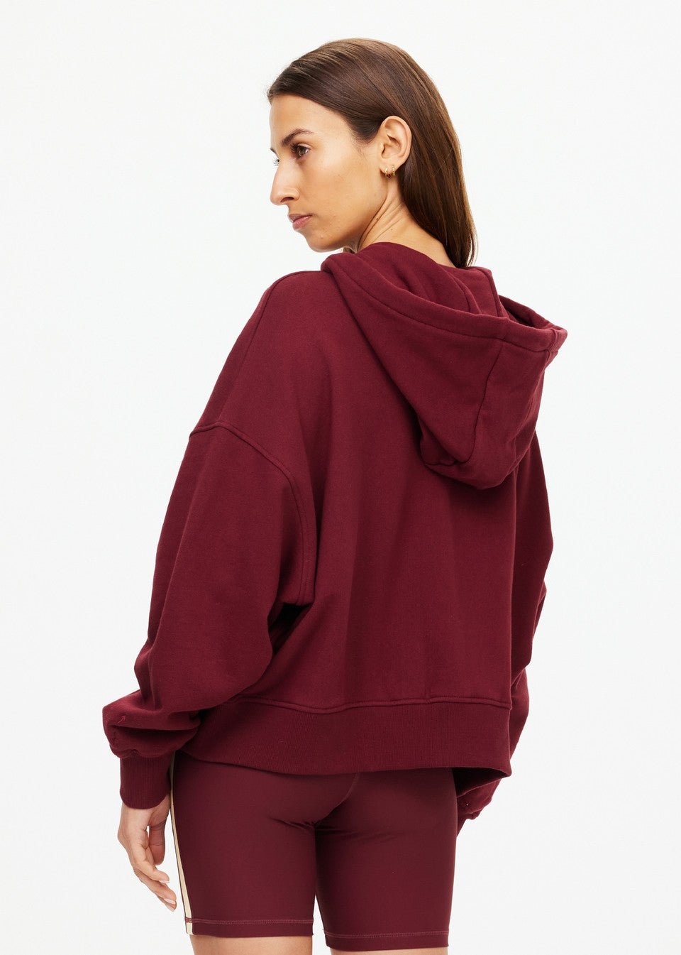 The Upside - Ryder Jude Crop Hoodie in Bordeaux - Kalifornia Jean Bar