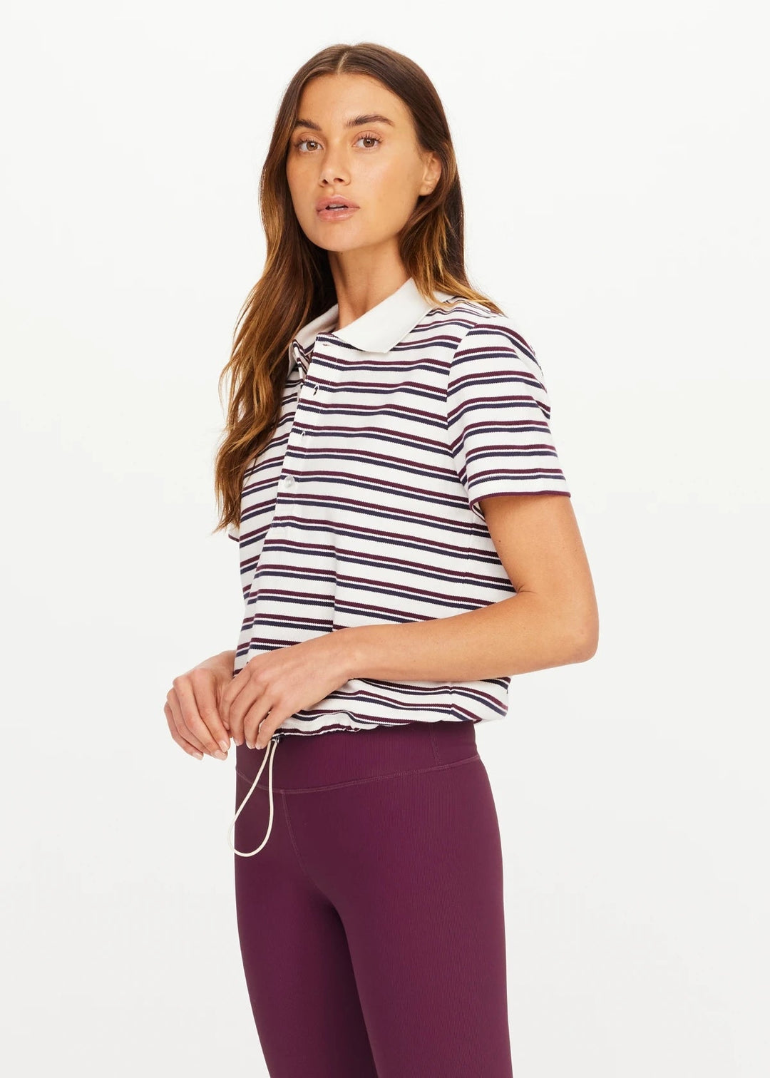 The Upside - Sophie Striped Cropped Polo - Kalifornia Jean Bar