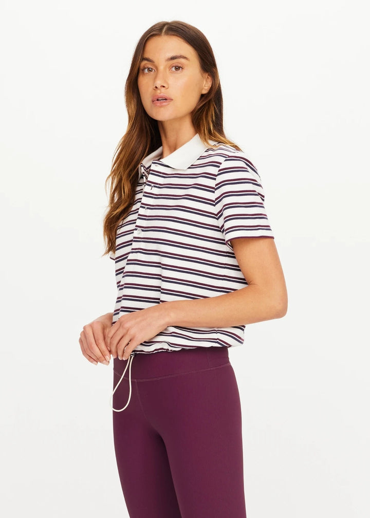 The Upside - Sophie Striped Cropped Polo - Kalifornia Jean Bar