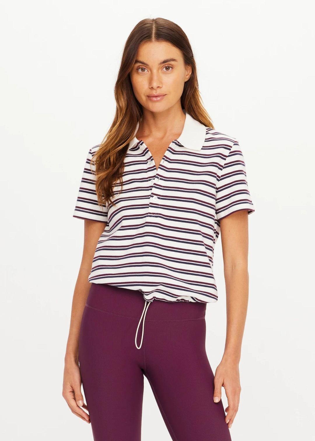 The Upside - Sophie Striped Cropped Polo - Kalifornia Jean Bar