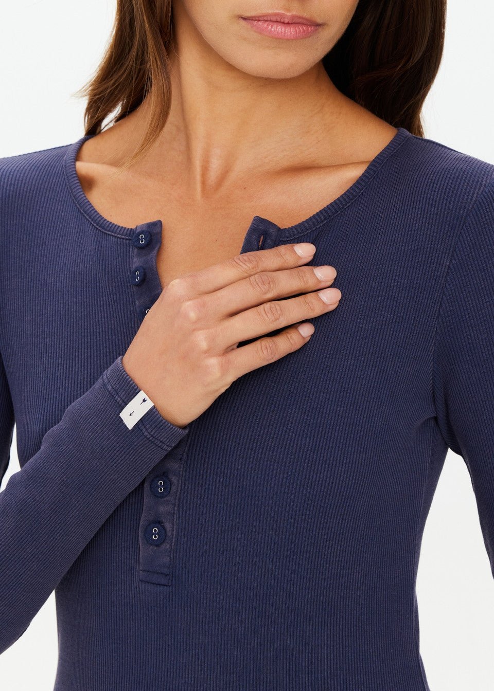 The Upside - Washed Denim Ness Ribbed Long Sleeve - Kalifornia Jean Bar