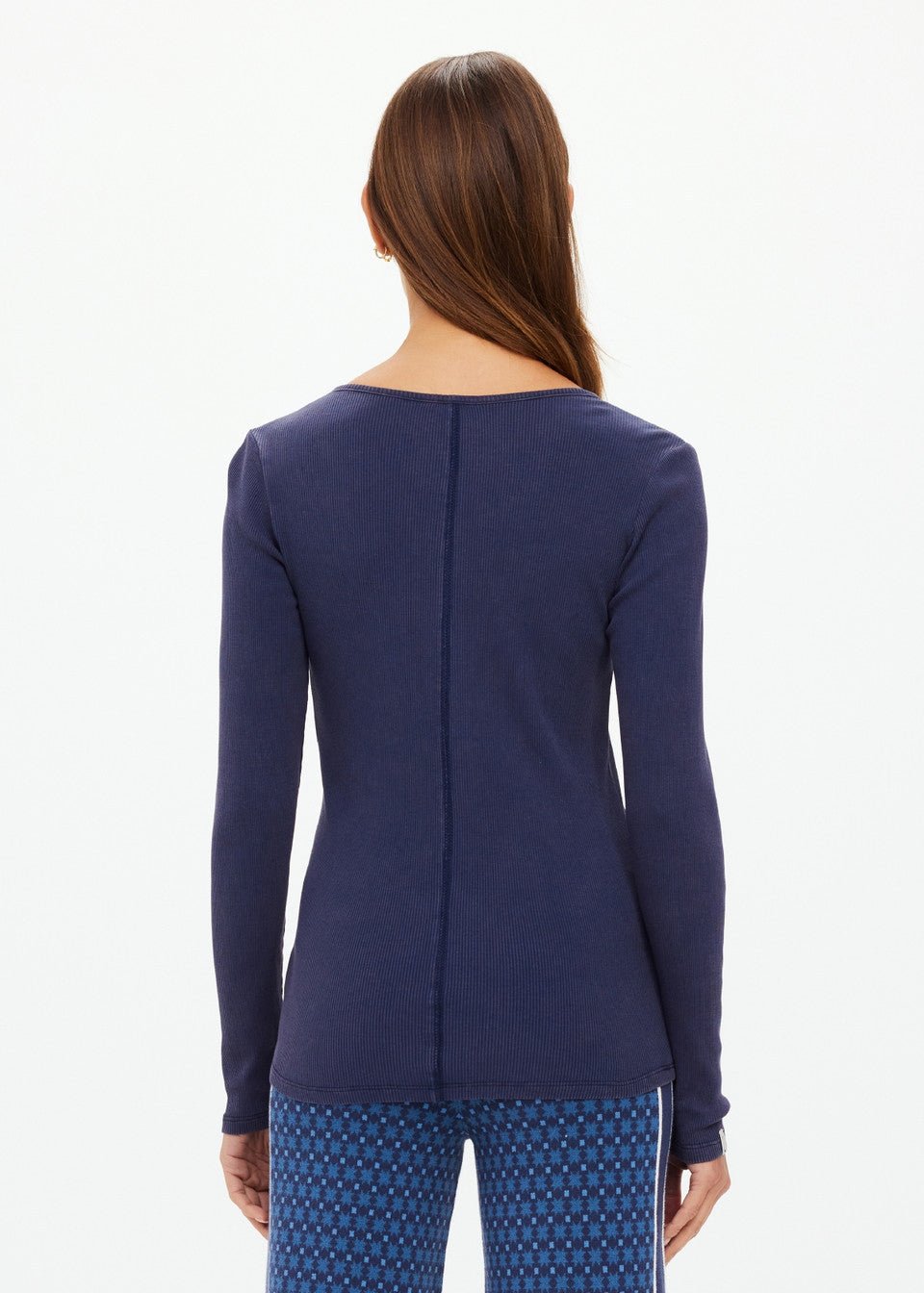 The Upside - Washed Denim Ness Ribbed Long Sleeve - Kalifornia Jean Bar
