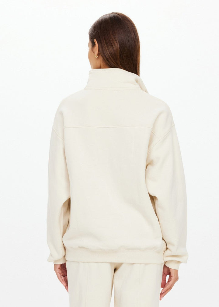 The Upside - White Hamilton Wren Half - Zip Sweater - Kalifornia Jean Bar