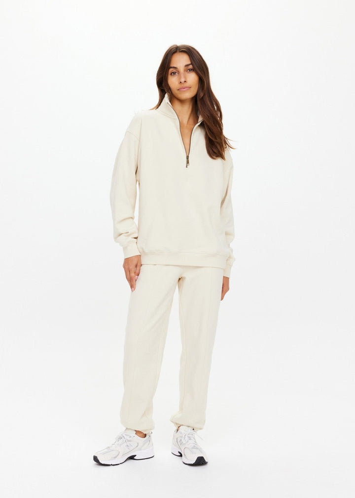The Upside - White Hamilton Wren Half - Zip Sweater - Kalifornia Jean Bar