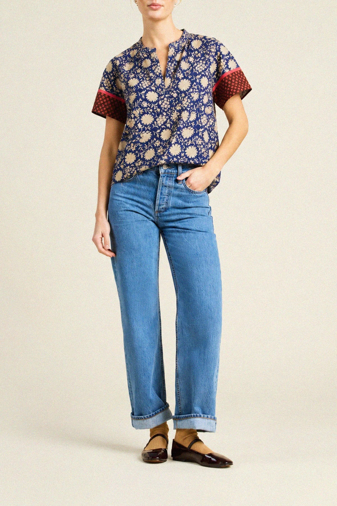 Trovata - Alana Blouse in Shadowfield - Kalifornia Jean Bar