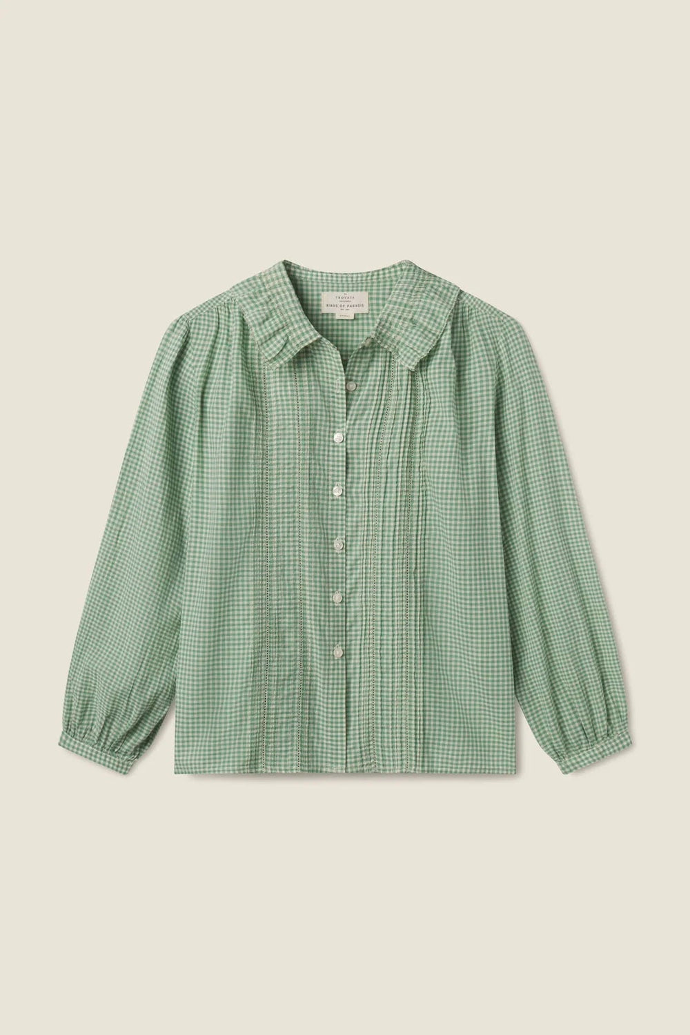 Trovata - Alise Blouse in Pistachio Gingham - Kalifornia Jean Bar