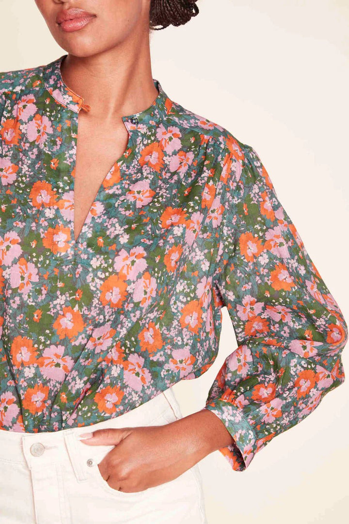 Trovata - Bailey Blouse in Camellia Shrub - Kalifornia Jean Bar