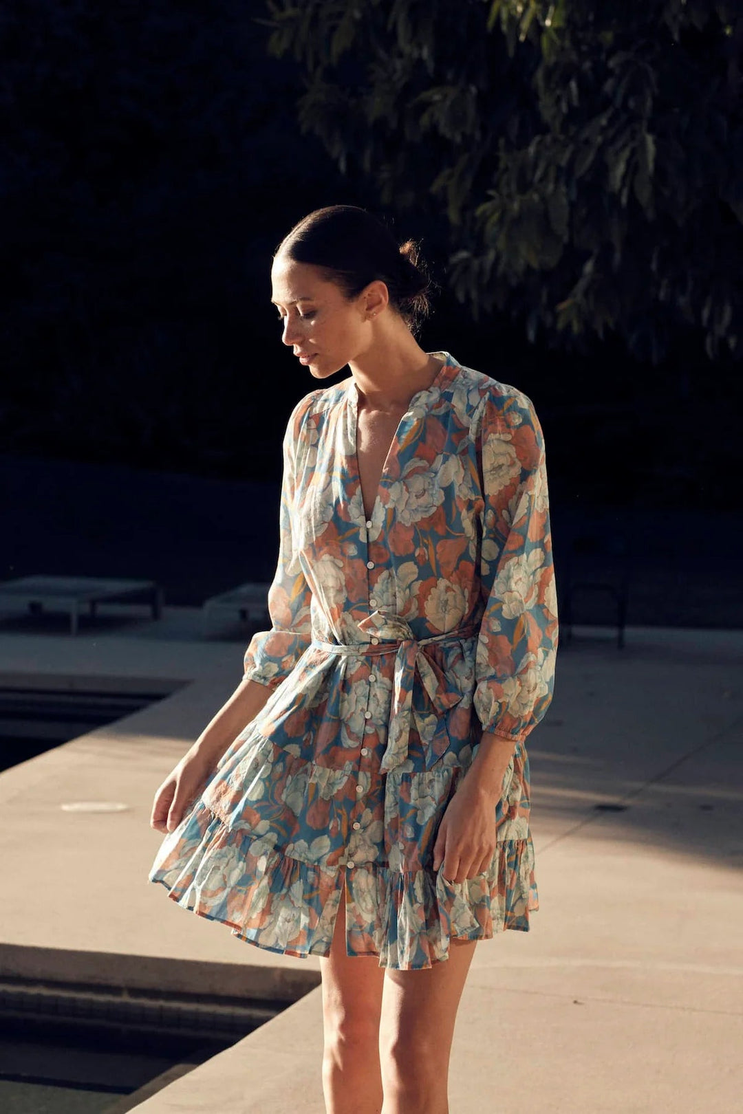 Trovata - Celeste Dress in Twilight Floral - Kalifornia Jean Bar