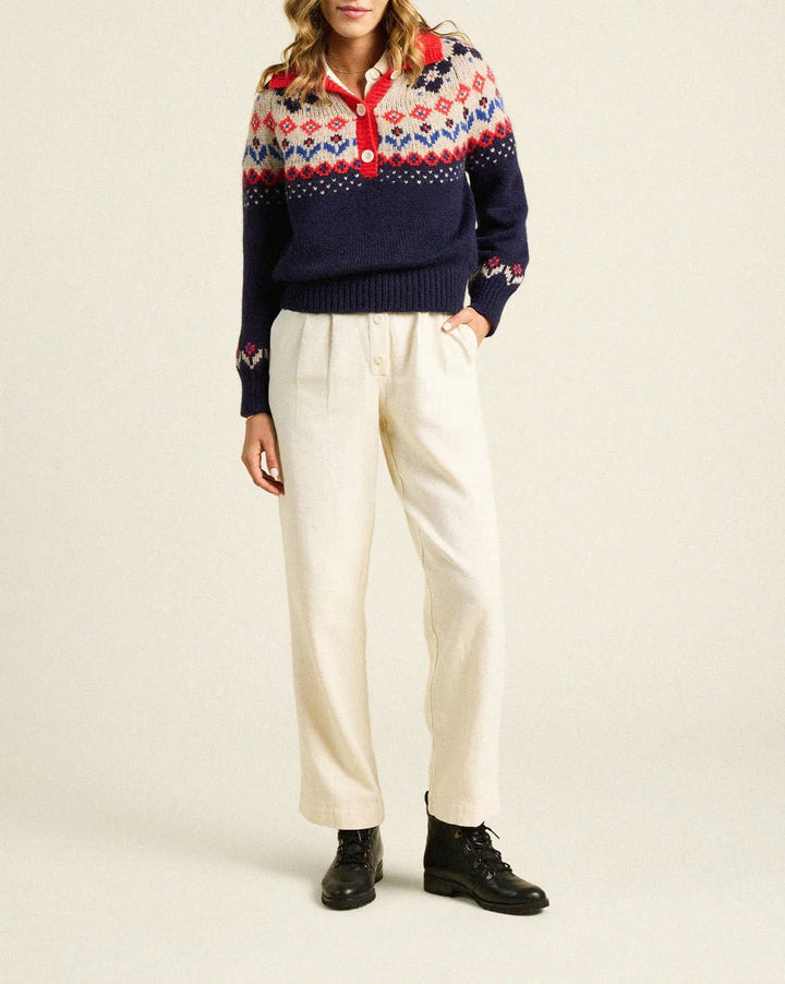 Trovata - Juneau Sweater in Navy Fairisle - Kalifornia Jean Bar