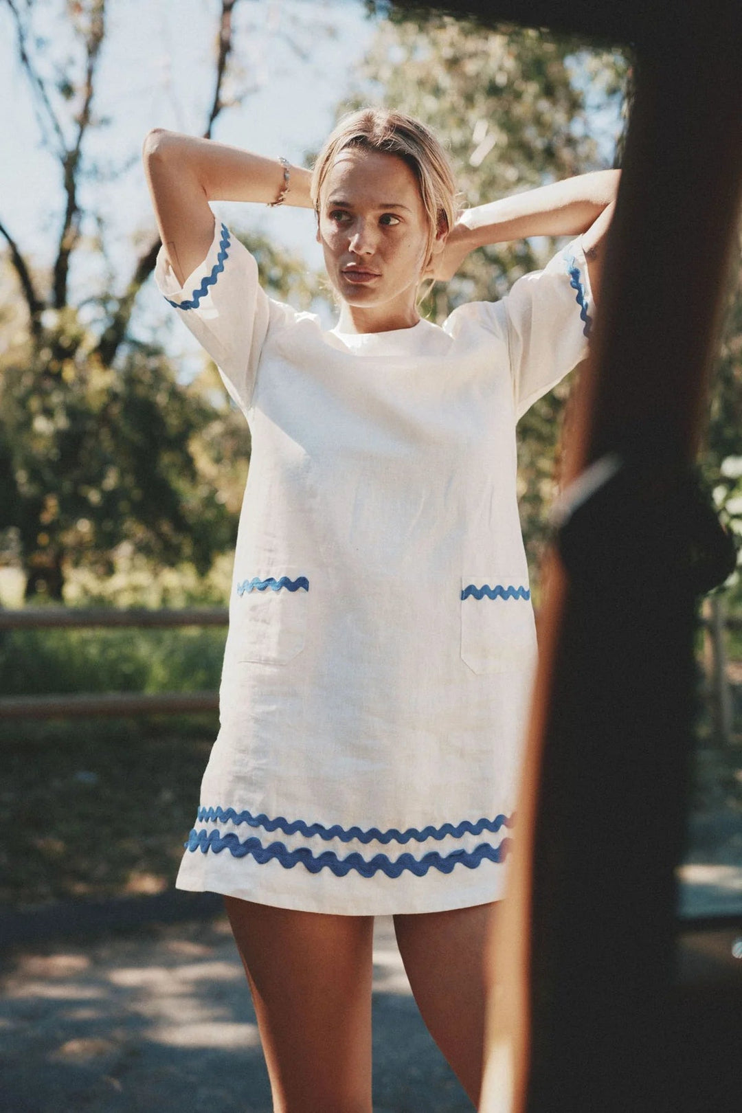 Trovata - Manu Dress in Ivory - Kalifornia Jean Bar