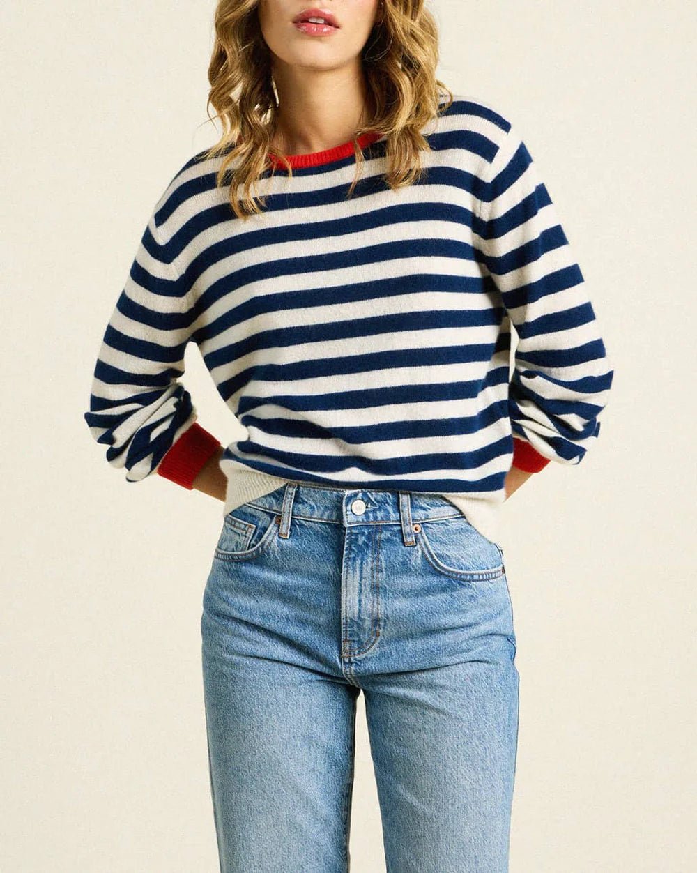 Trovata - Navy Stripe With Red Ryann Sweater - Kalifornia Jean Bar