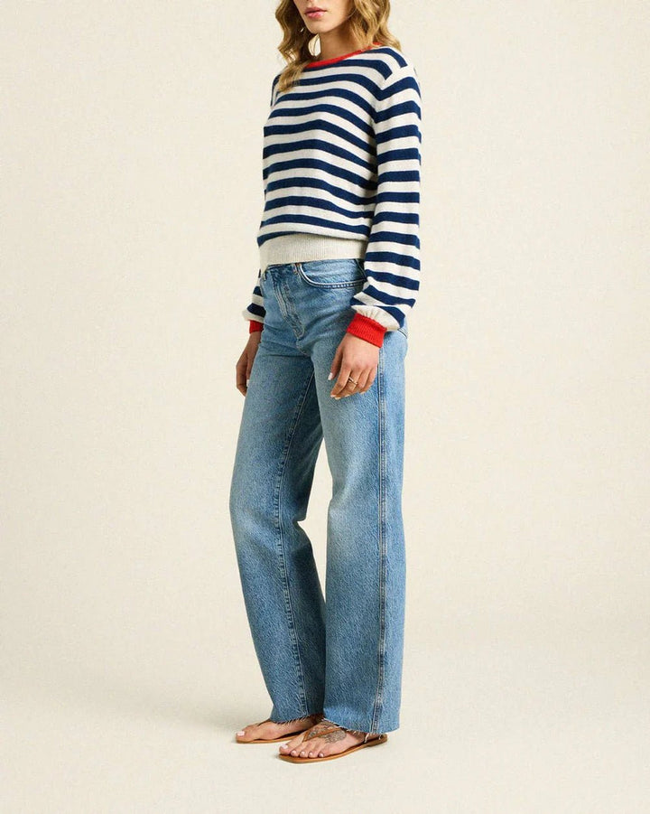 Trovata - Navy Stripe With Red Ryann Sweater - Kalifornia Jean Bar