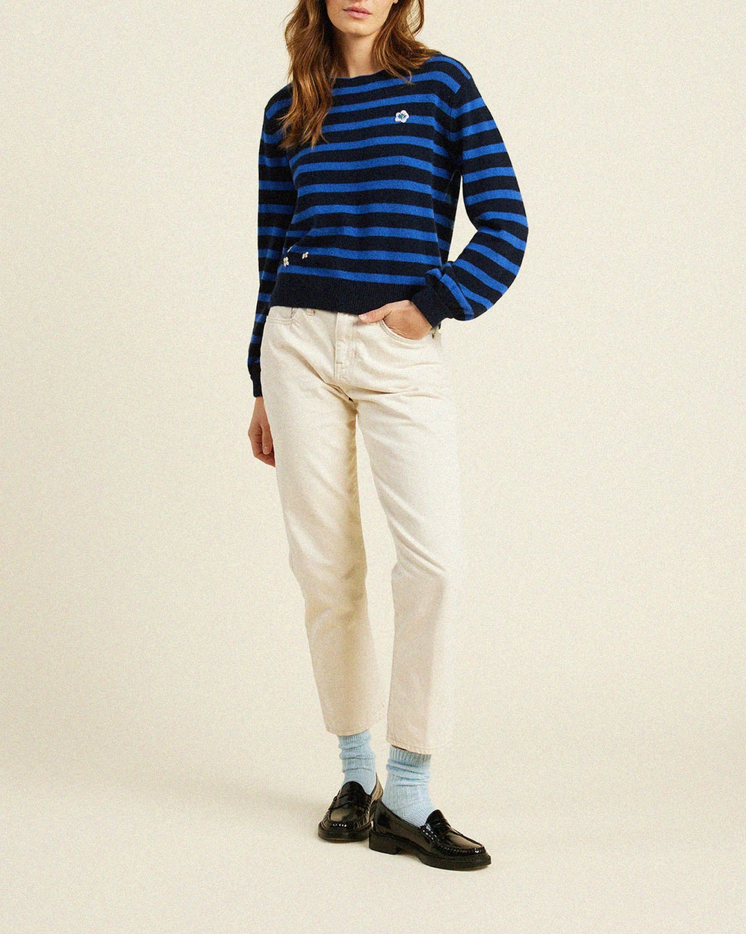 Trovata - Navy/Blue Stripe Ryann Sweater - Kalifornia Jean Bar