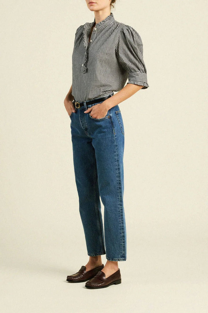Trovata - Noah Blouse Onyx Check - Kalifornia Jean Bar