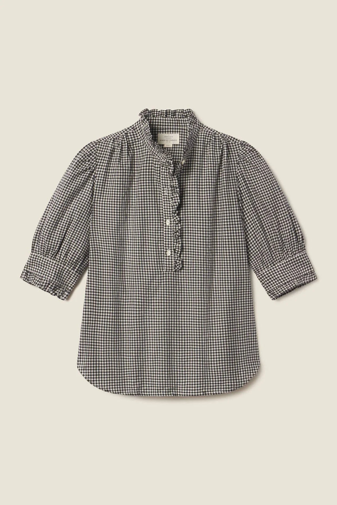 Trovata - Noah Blouse Onyx Check - Kalifornia Jean Bar