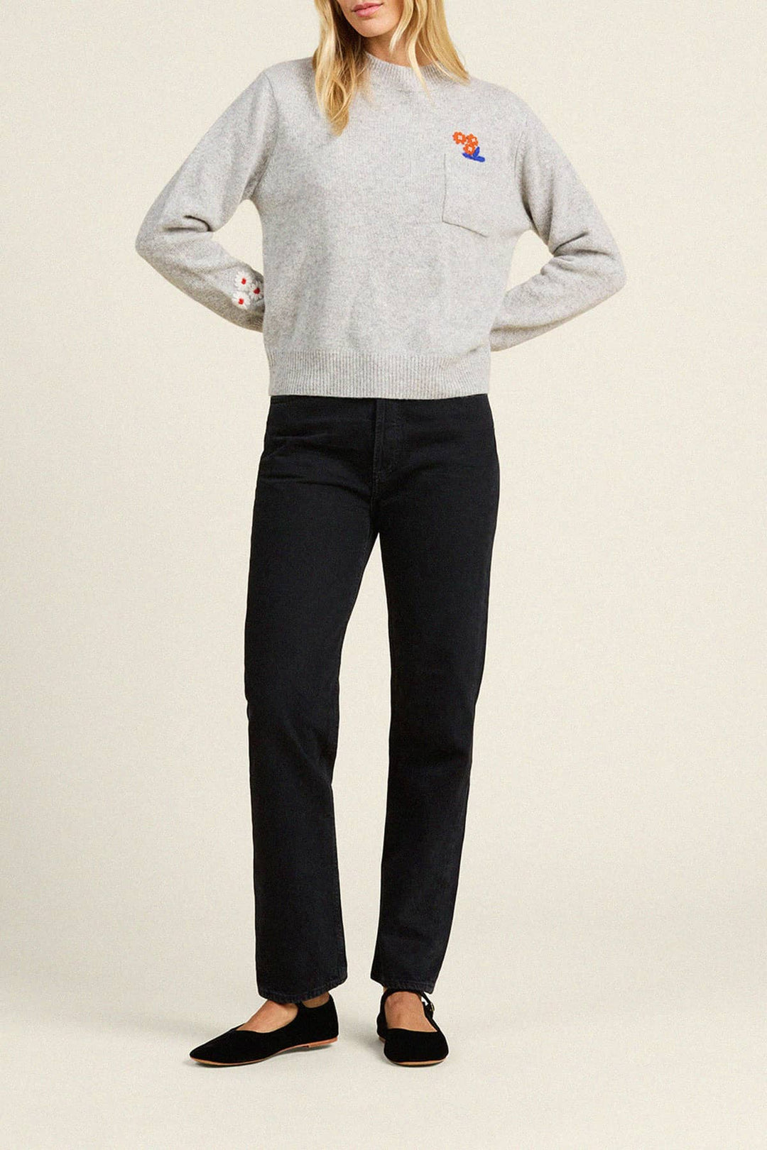 Trovata - Oksana Grey Cashmere Sweater - Kalifornia Jean Bar