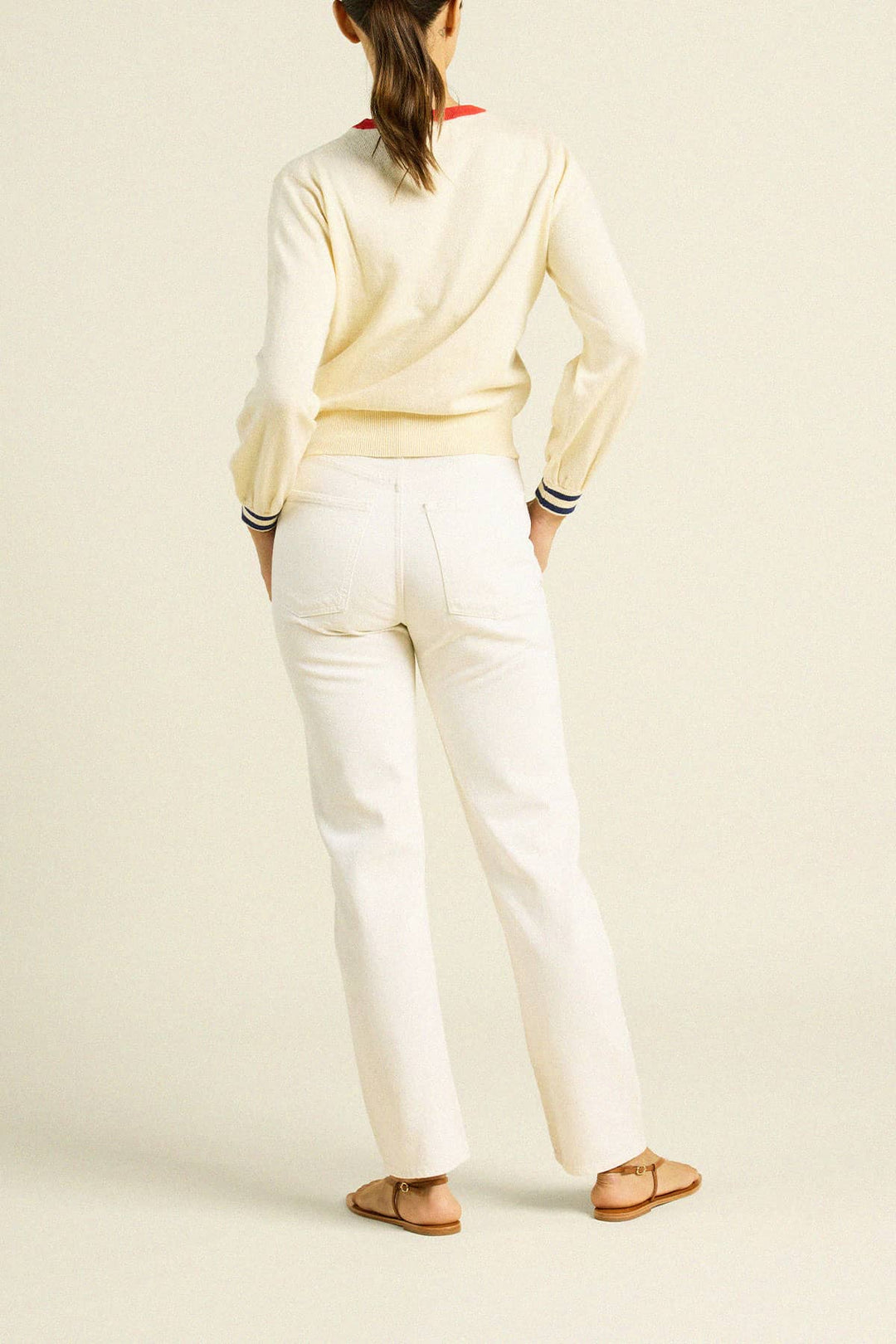 Trovata - Ryann Sweater Antique White Blue California - Kalifornia Jean Bar