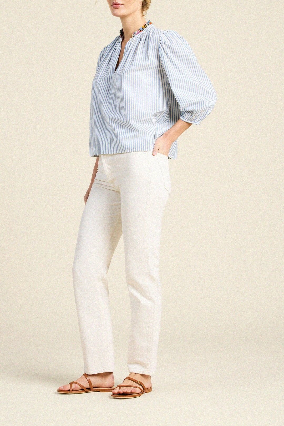 Trovata - Seaside Stripe Orly Blouse - Kalifornia Jean Bar