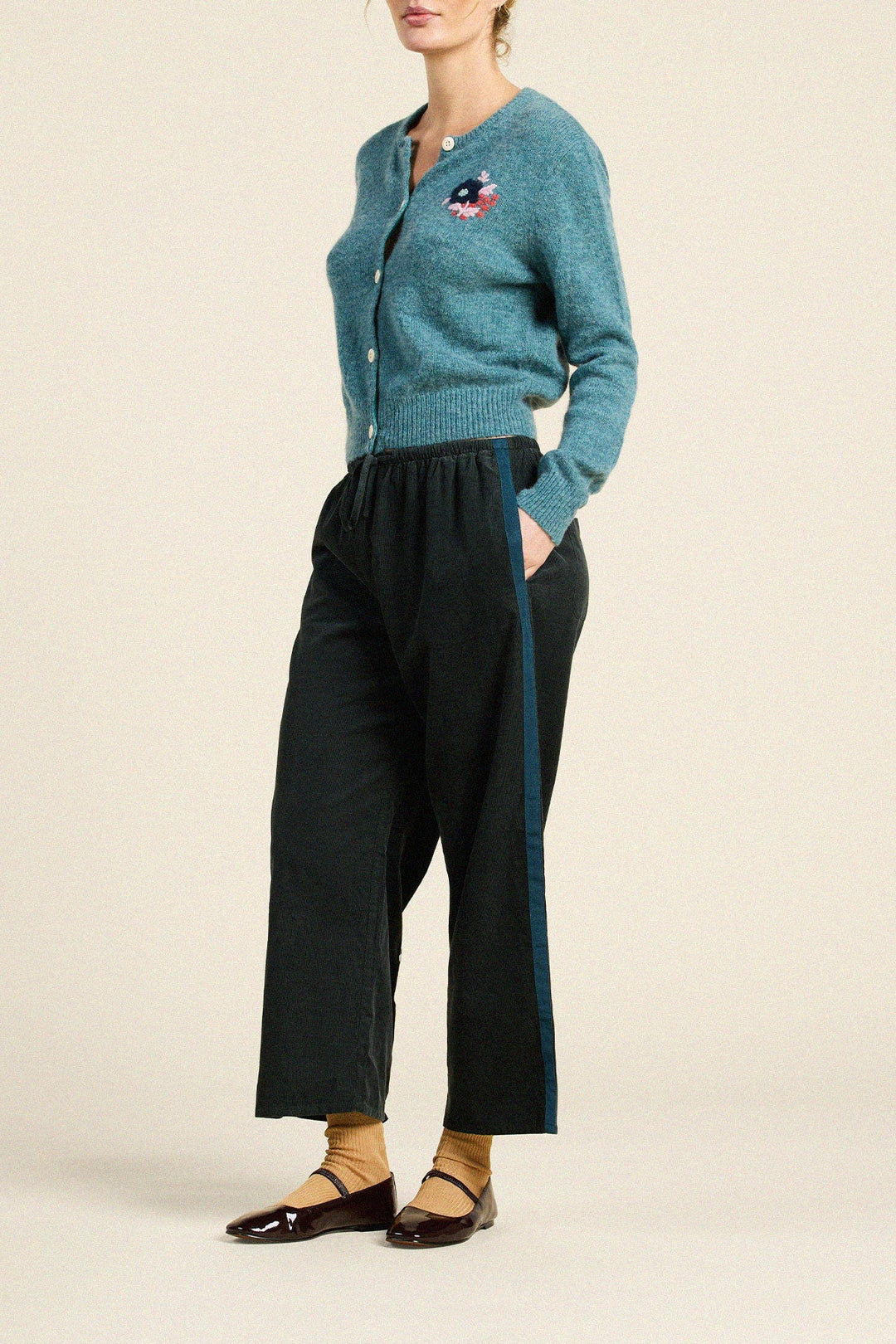 Trovata - Teagan Cardigan in Teal - Kalifornia Jean Bar