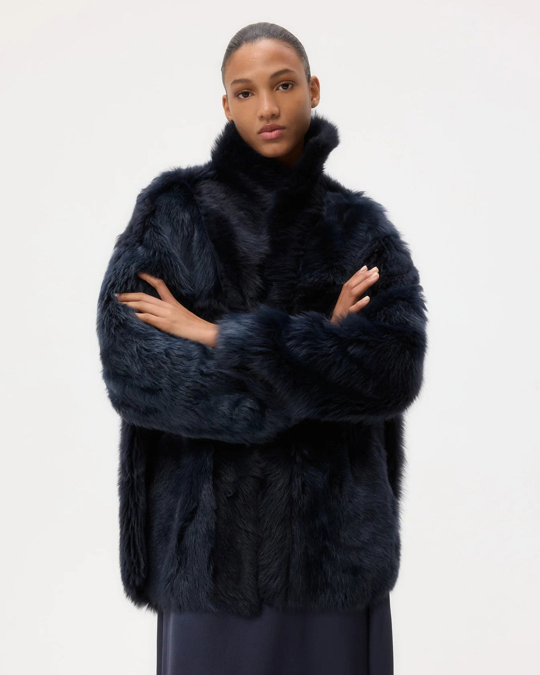 TWP - Aspen Shearling Coat in Midnight - Kalifornia Jean Bar