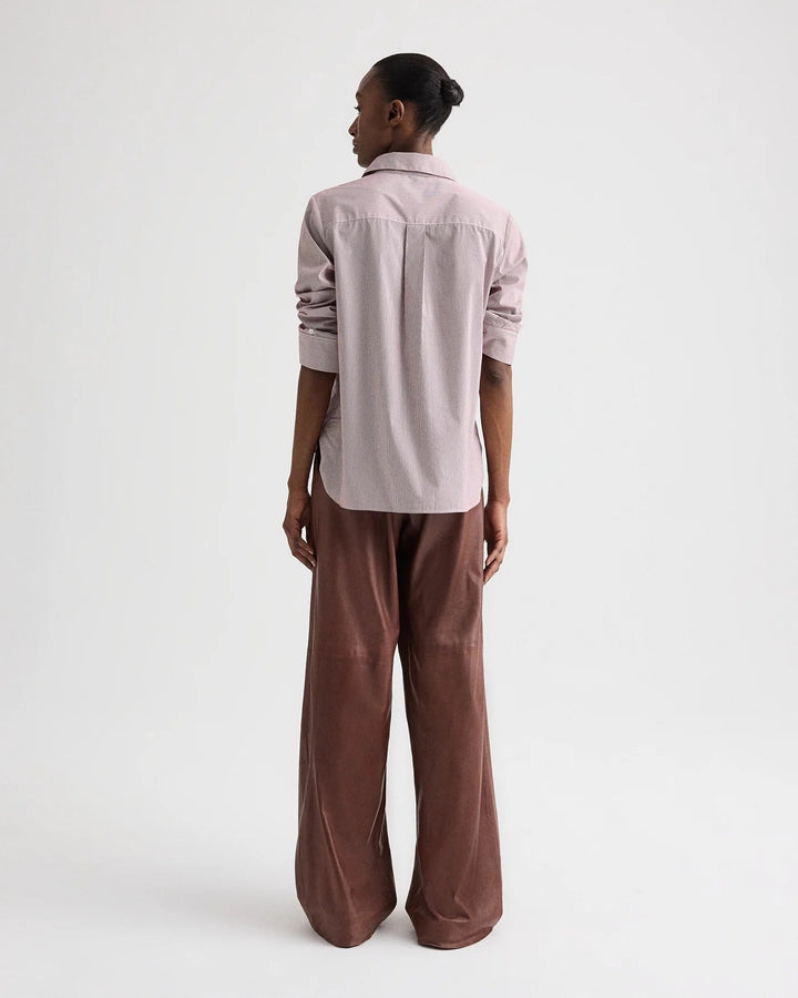 TWP - Boyfriend Shirt in White/Wine - Kalifornia Jean Bar