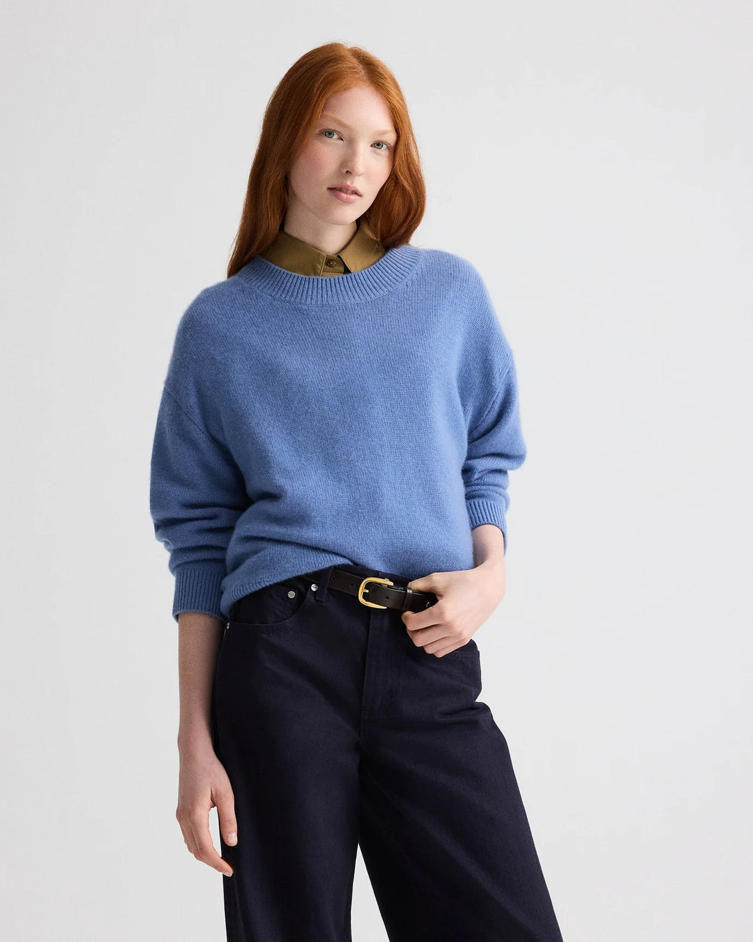 TWP - Country Blue Boy Crewneck Cashmere Sweater - Kalifornia Jean Bar