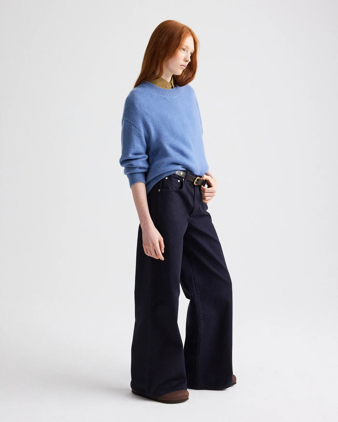 TWP - Country Blue Boy Crewneck Cashmere Sweater - Kalifornia Jean Bar