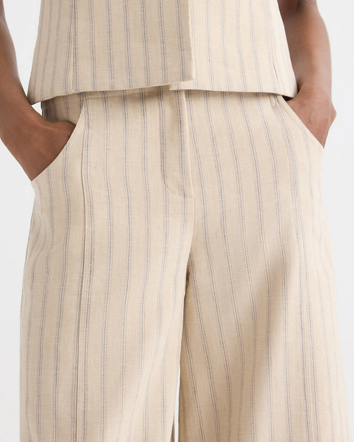 TWP - Demie Linen Pant in Ecru - Kalifornia Jean Bar