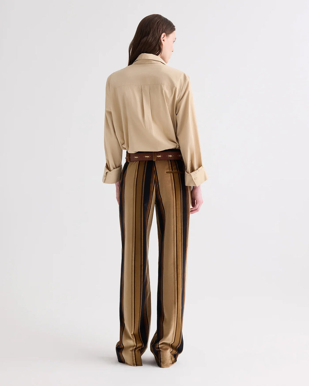 TWP - Isla Pant Sepia Tint/Midnight Baiadere Stripe Cotton Velvet - Kalifornia Jean Bar