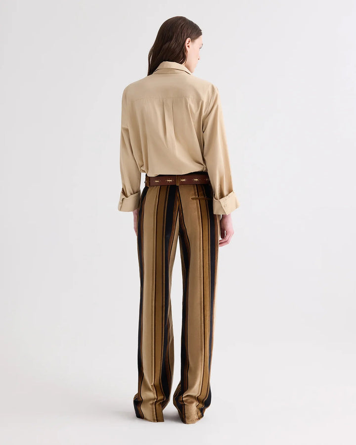TWP - Isla Pant Sepia Tint/Midnight Baiadere Stripe Cotton Velvet - Kalifornia Jean Bar