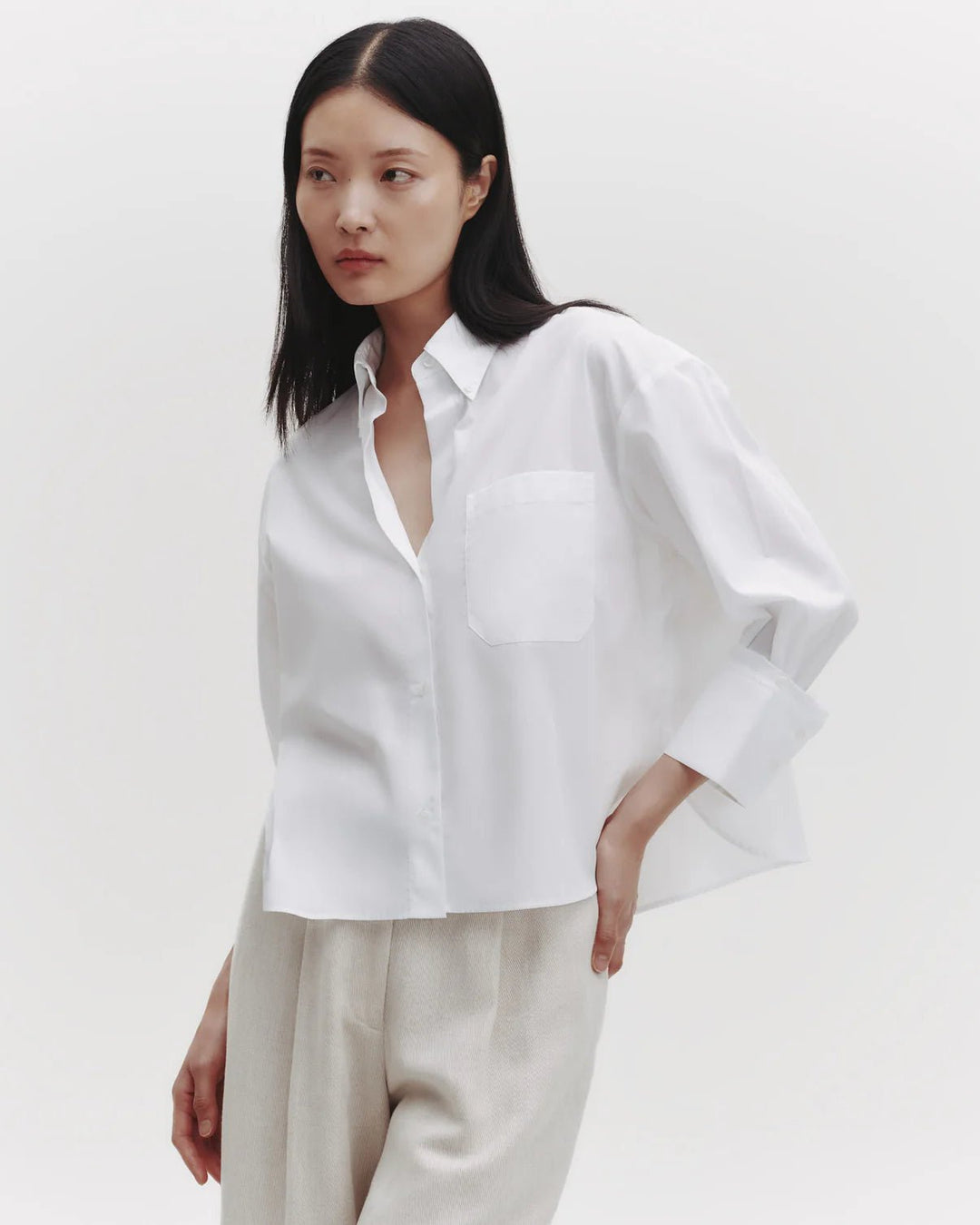 TWP - J.D. in White Oxford Cotton Shirting - Kalifornia Jean Bar