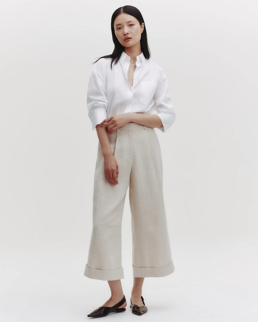 TWP - J.D. in White Oxford Cotton Shirting - Kalifornia Jean Bar